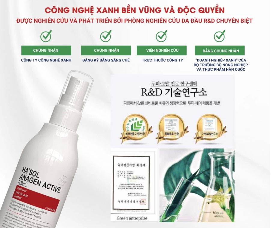 Hasol Anagen Active Tonic 100ml Hair Growth Spray Nourishes Scalp, Nourishes Hair Follicles