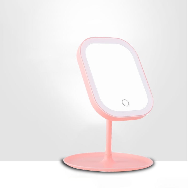 Desktop Dressing Mirror with Light Bulb Fill Light