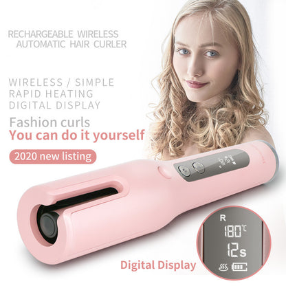 Wireless Automatic Curler with LCD Screen & Ceramic Heating