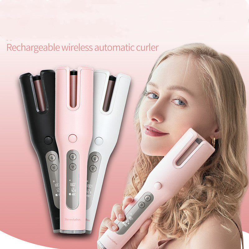 Wireless Automatic Curler with LCD Screen & Ceramic Heating